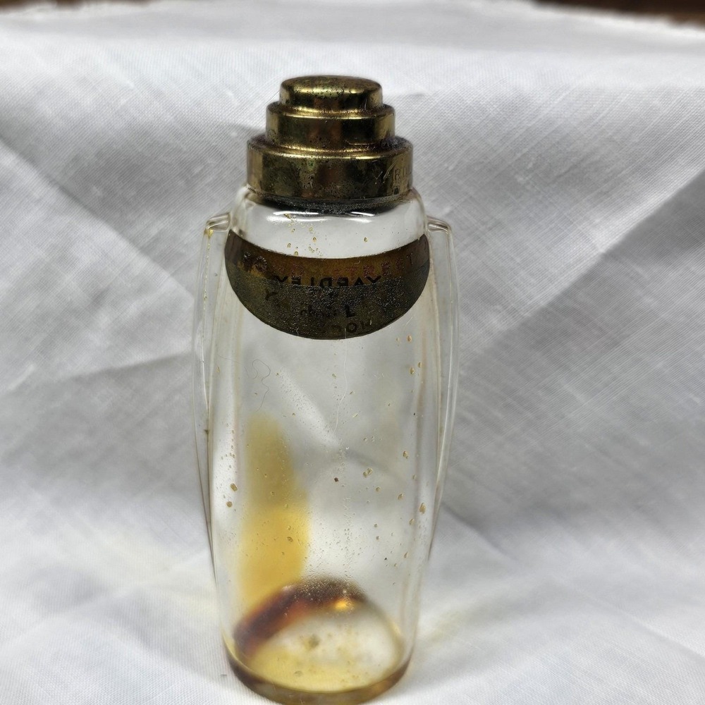 Vintage Yardley London Bond Street Perfume Bottle Art Deco Brass Cap England